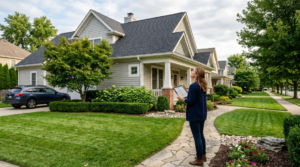 Homeowner reviewing roof condition before inspection